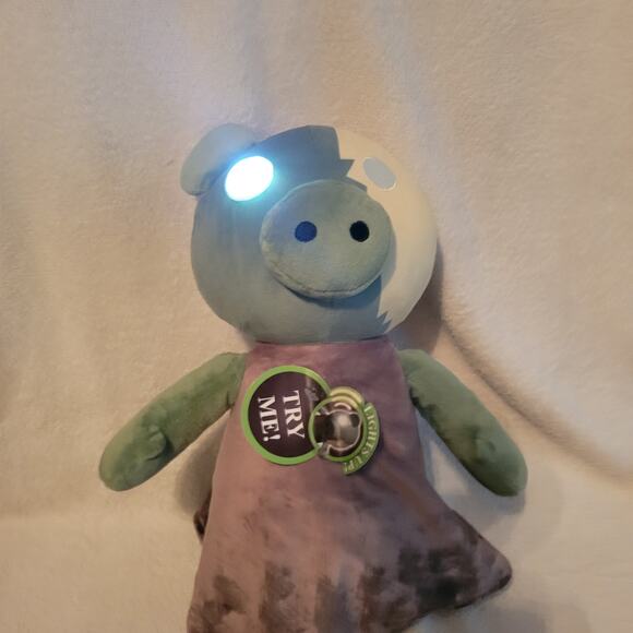 Roblox PIGGY Game 13” Piggy Zombie Push Belly Light Up Eye Stuffed Plush Toy NWT - Picture 2 of 9